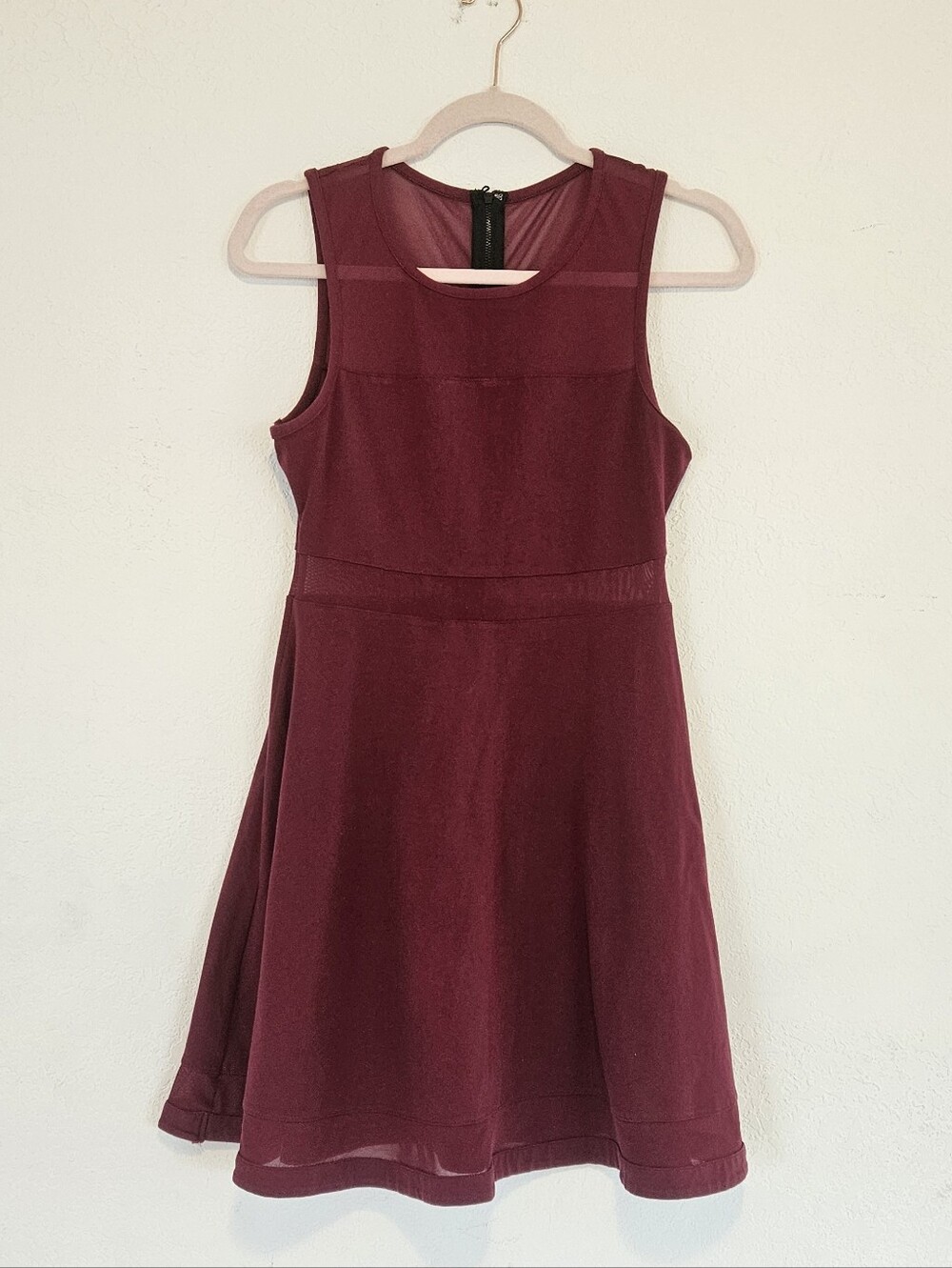 NWOT Express Burgundy Red Dress Mesh Womens Small Evening Party Dress Wedding s